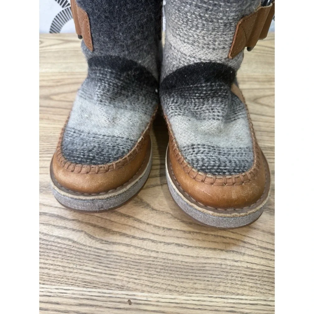 Sorel Chipahko Womens Boots Size 5 Blanket Wool & Leather Brown Gray